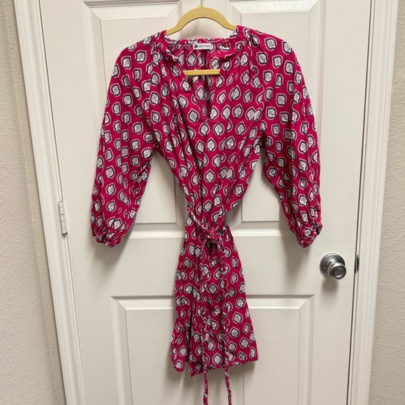 Caryn Lawn Dresses & Skirts - Caryn Lawn Pink Textile Braided Tie Waist Dress